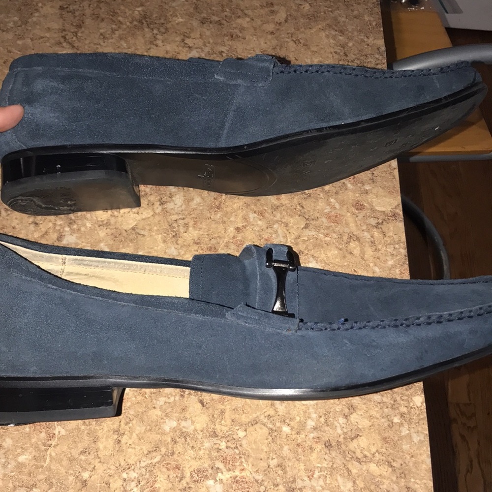 stacy adams black and gold loafers